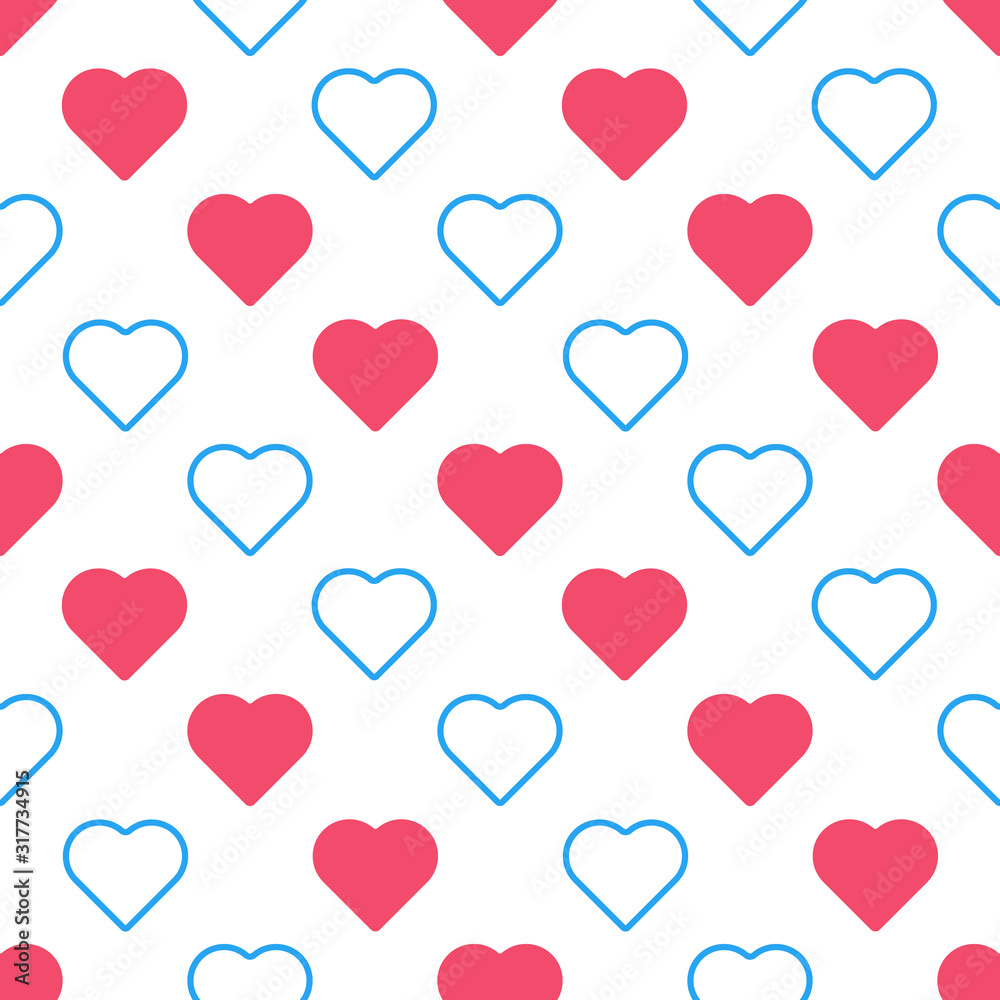Love Hearts seamless pattern vector illustration.