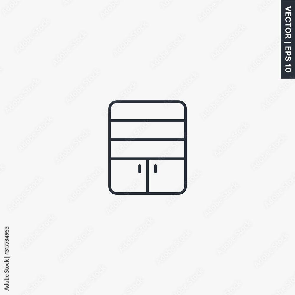 Cupboard, linear style sign for mobile concept and web design Cupboard, linear style sign for mobile concept and web design