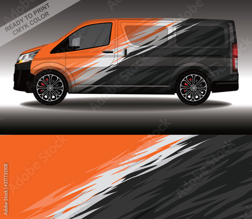 Car wrap decal design vector, custom livery race rally car vehicle sticker and tinting.
