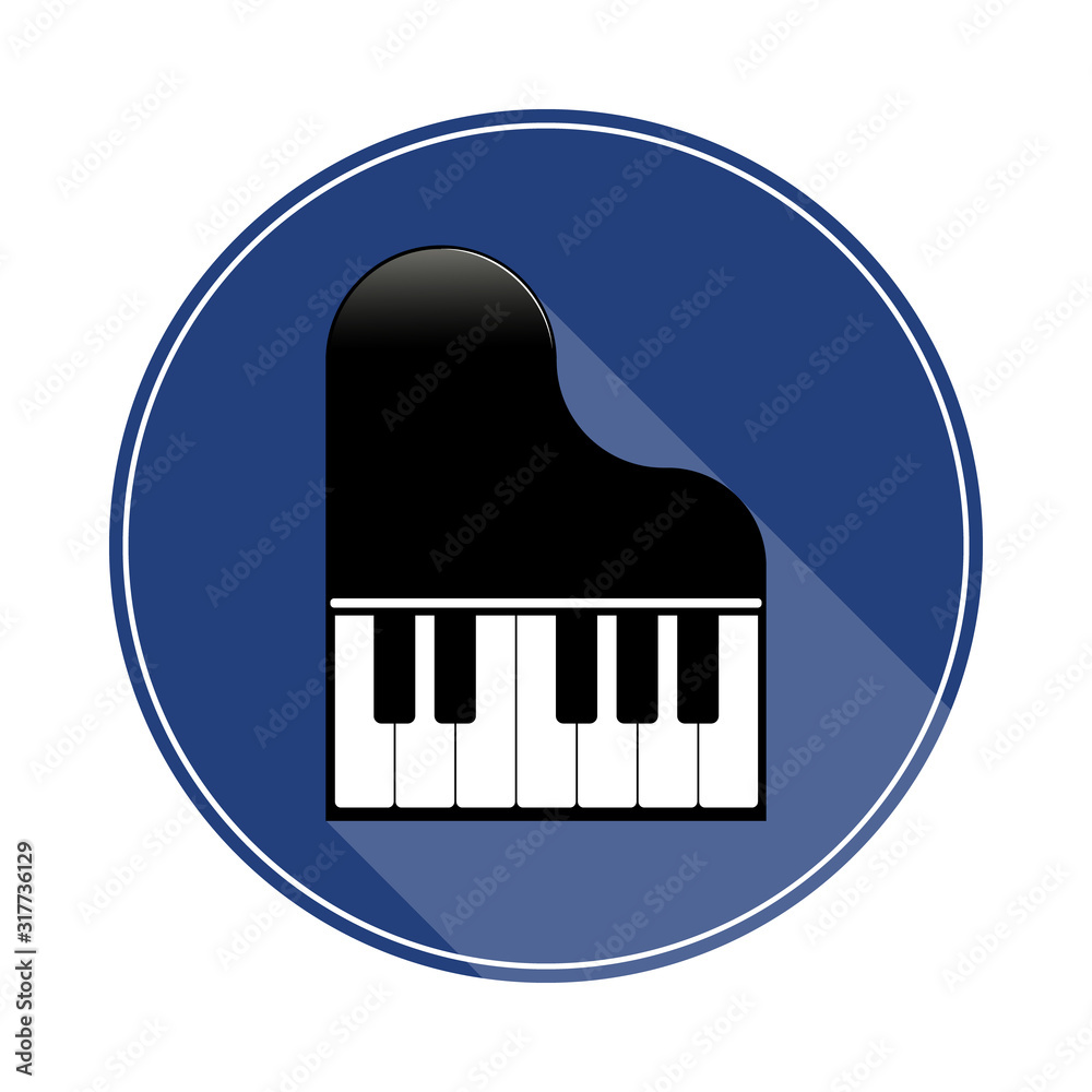 Piano music instrument icon. Modern flat design.