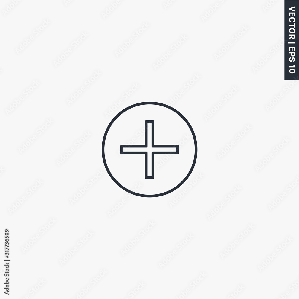 Plus, linear style sign for mobile concept and web design Plus, linear style sign for mobile concept and web design
