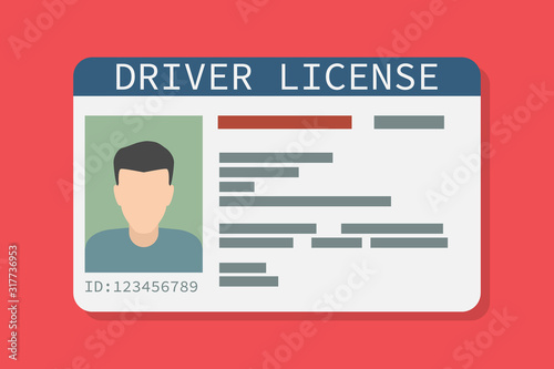 Icon driver's license , identity card, personal data. Vector illustration flat design