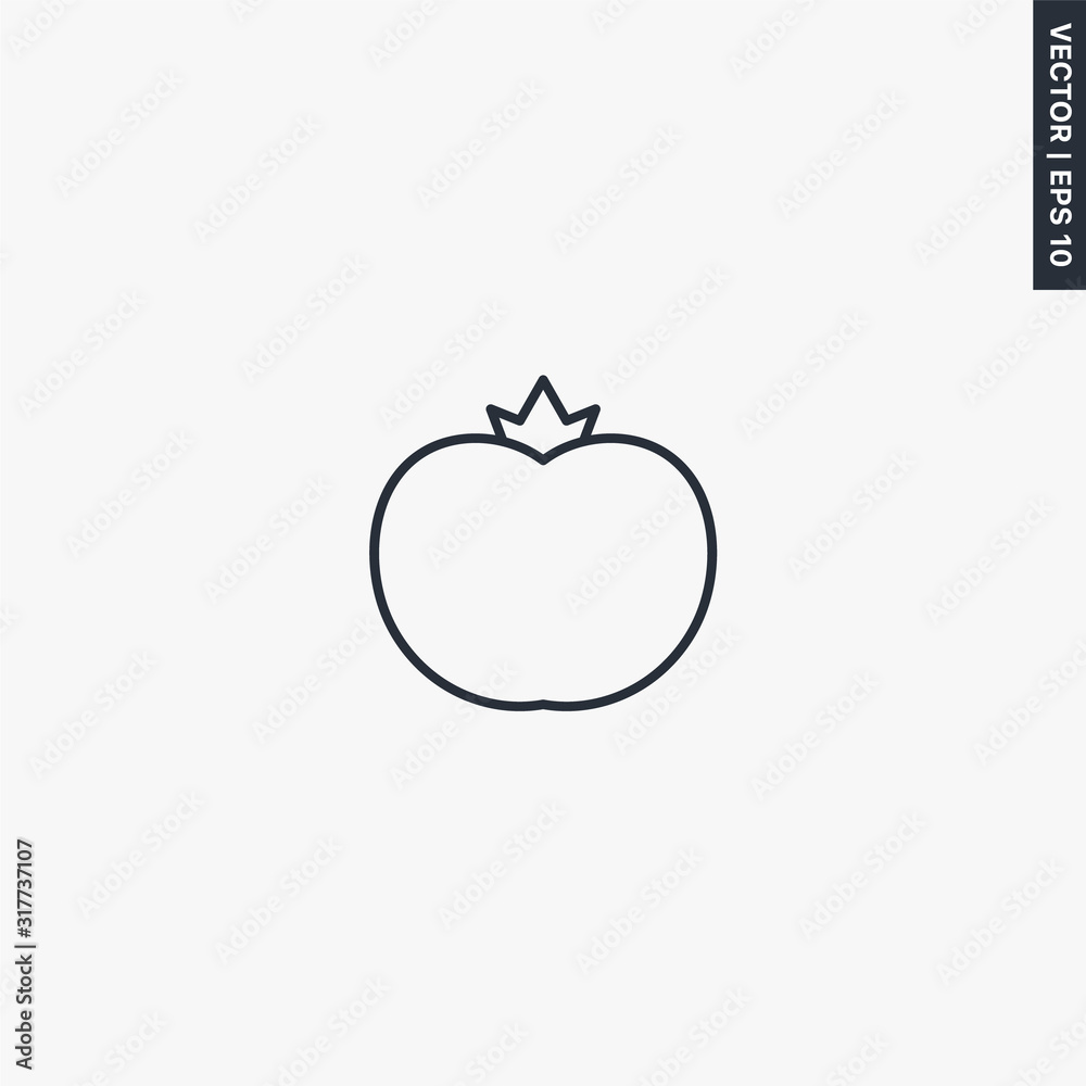 Tomato, linear style sign for mobile concept and web design Tomato, linear style sign for mobile concept and web design