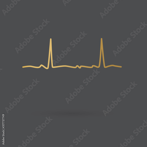 heartbeat, electrocardiogram icon- vector illustration