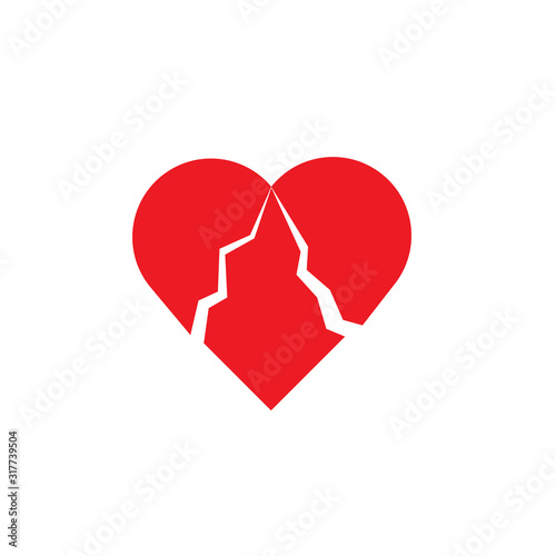 The vector picture of the broken heart.