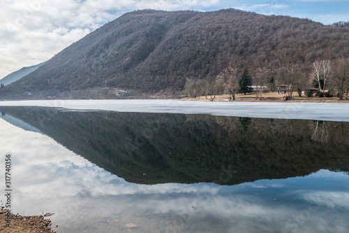 Ghirla lake frozen photo