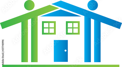 House Logo with people design