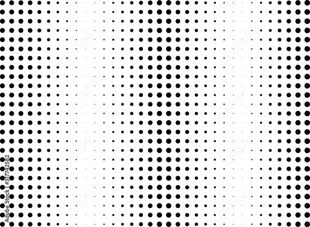 Abstract halftone dotted background. Monochrome pattern with dot and circles.  Vector modern futuristic texture for posters, sites, business cards, postcards, interior design, labels and stickers.