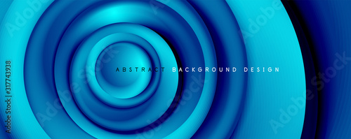 Vector 3d style abstract swirl circles, modern techno digital trendy abstract background. Vector Illustration For Wallpaper, Banner, Background, Card, Book Illustration, landing page