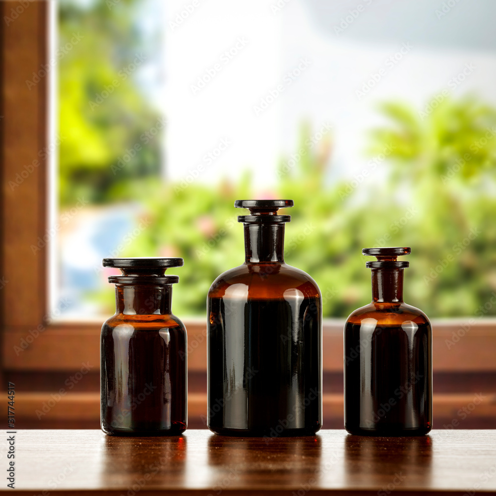 Medical background of wooden window sill and doctor equipment, Free space for your decoration or product.Natural medicine and spring landscape. Medical background of wooden window sill and doctor equipment, Free space for your decoration or product.Natural medicine and spring landscape.