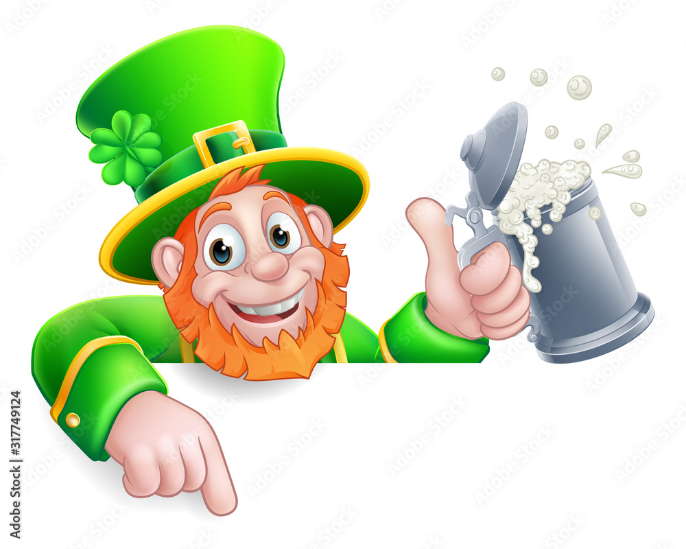 St Patricks Day Clipart - leprechaun-holding-mug-of-green-drink-st-patricks- day-clipart-318 - Classroom Clipart