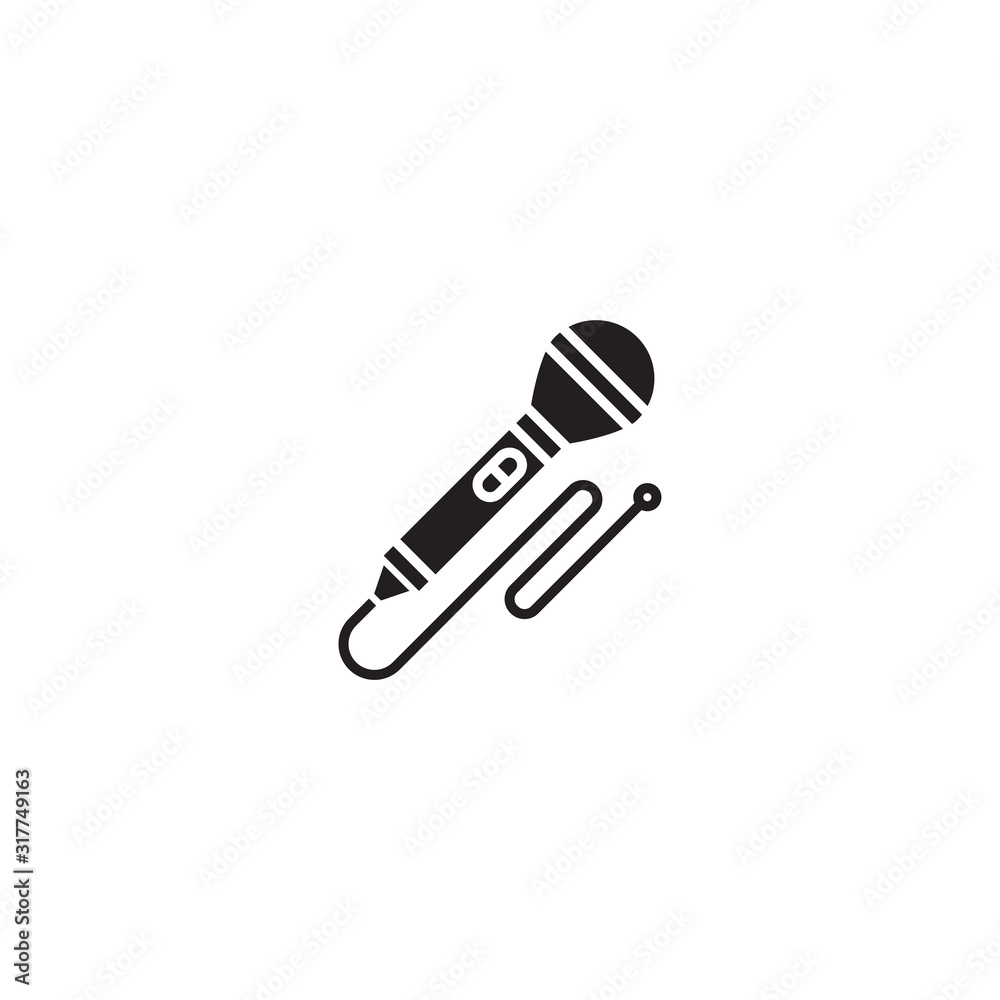 Microphone vector icon. Voice, Recording Studio, Mic symbol. Modern, simple flat vector illustration for web site or mobile 