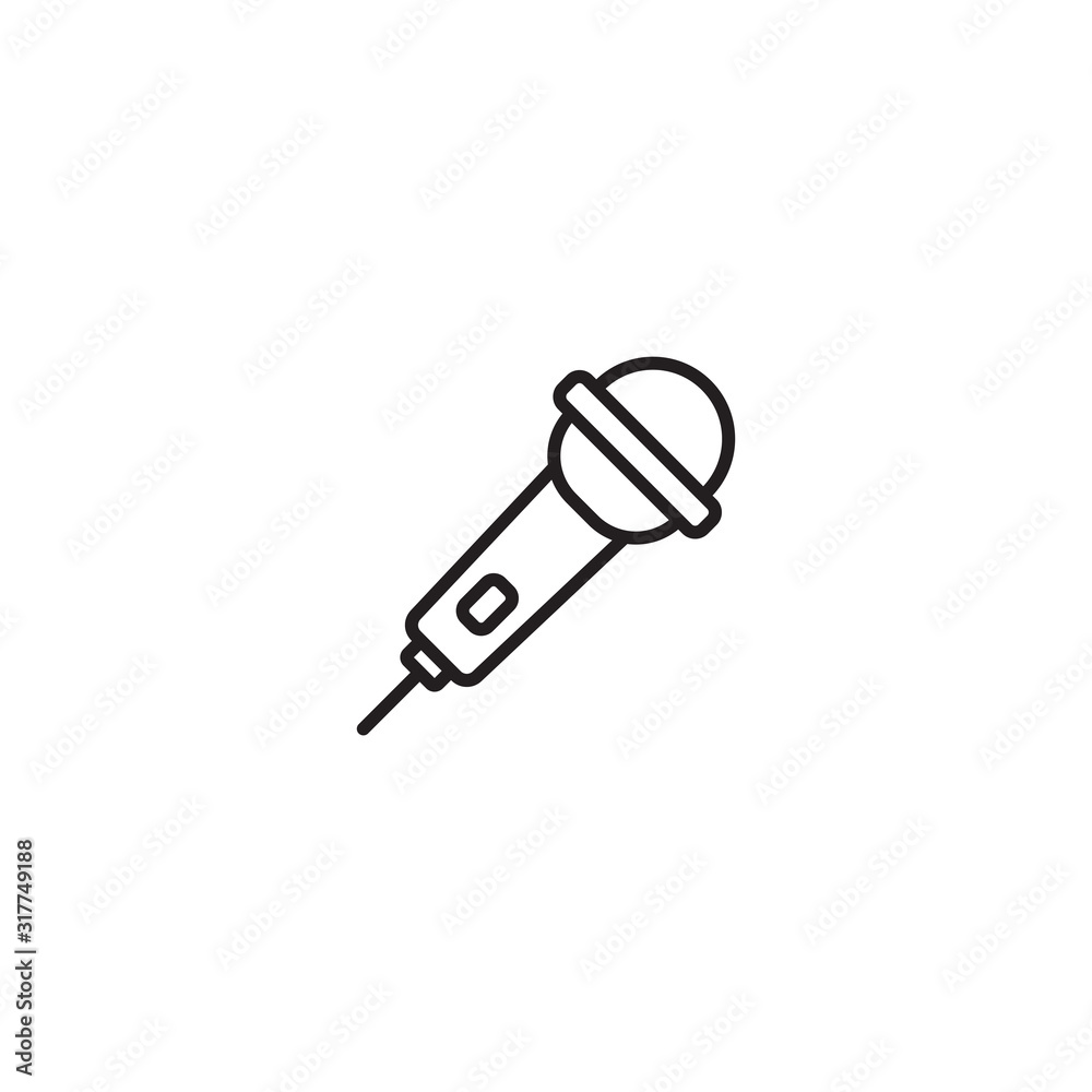 Microphone vector icon. Voice, Recording Studio, Mic symbol. Modern, simple flat vector illustration for web site or mobile 