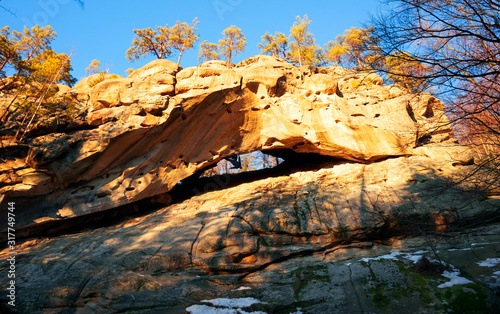 Rock Falcon, Climber climbing a negative wall