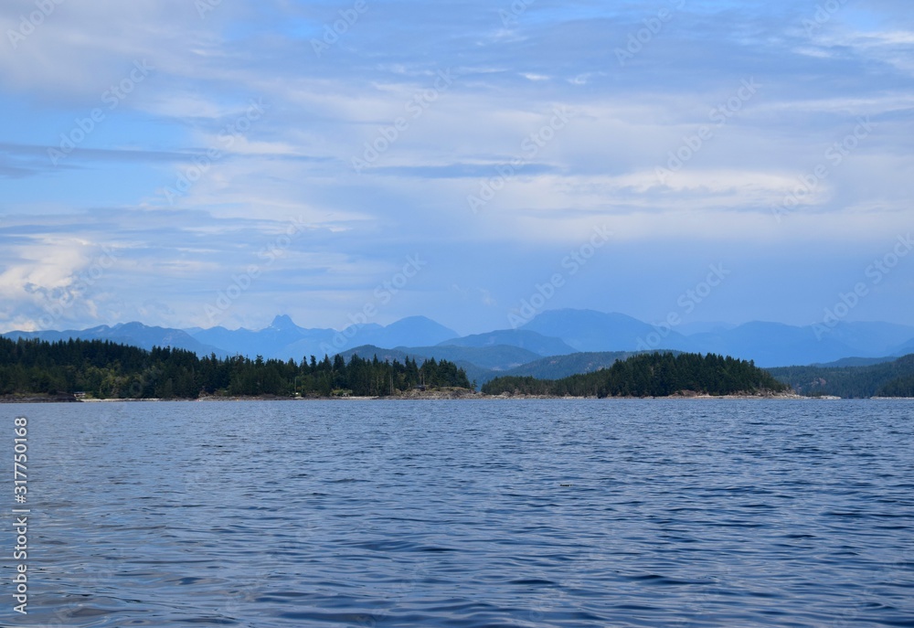 shoreline landscape along Quadra Island, BC Canada