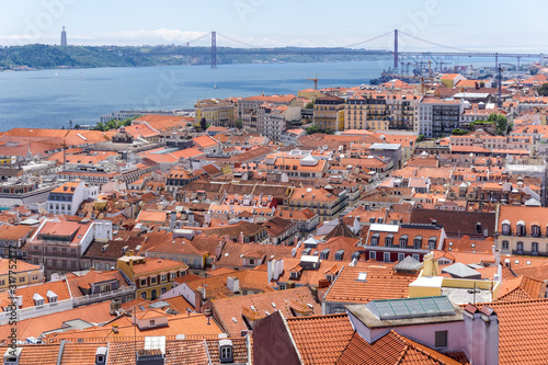 Panoramic view of Lisbon from the Castle of São Jorge, Portugal