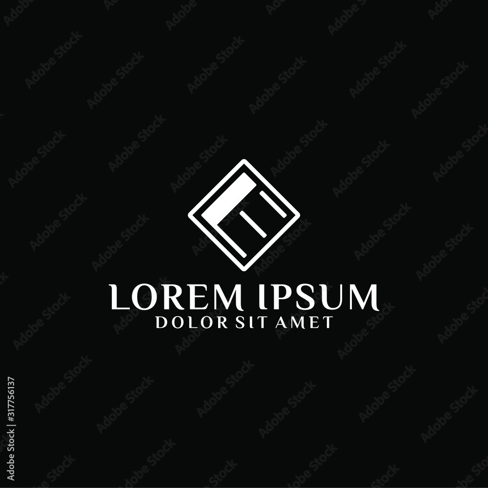 Initial letter LE or EL logo template with diamond square shape symbol in flat design monogram illustration Initial letter LE or EL logo template with diamond square shape symbol in flat design monogram illustration