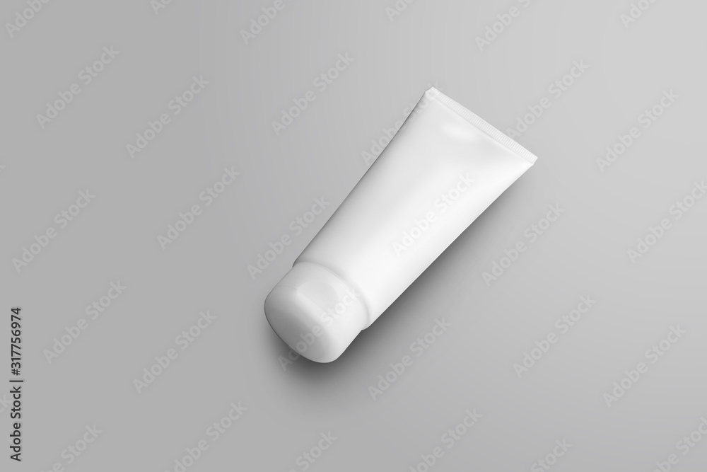 Mockup white tube with skin care lotion isolated on background for design presentation. Mockup white tube with skin care lotion isolated on background for design presentation.