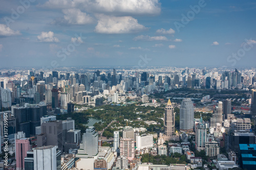 Aerial View of Bangkok City