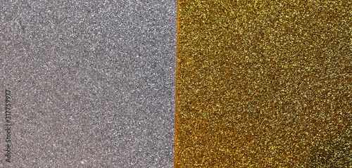 glitter background half silver and half goden photo