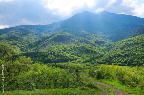 Forest mountain ridges, landscapes series, Crimea, Ukraine.