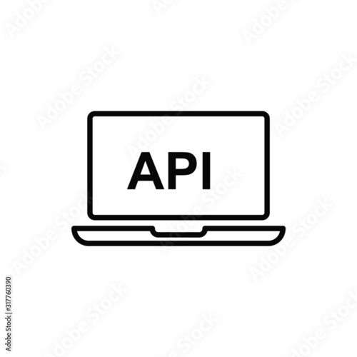 API vector isolated flat icon. Software, application, technology symbol