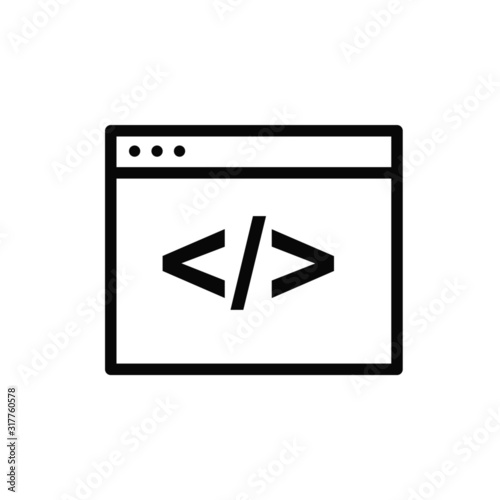 braces character vector icon. programming code symbol