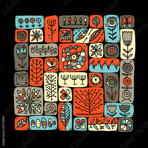 Ethnic floral pattern for your design