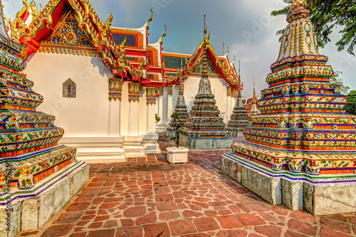 Reclining Buddha and surrounding structures at the Wat Pho Temple Complex in Bangkok