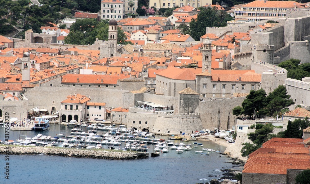 panorama of the port of Dubrovnik, Croatia