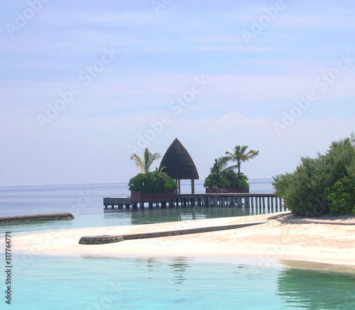 Jetty, Ocean villa; Beachfront, private pool; Luxury island beach resort in Maldives; island resort; Kandolhu maldives resort; Beach resort