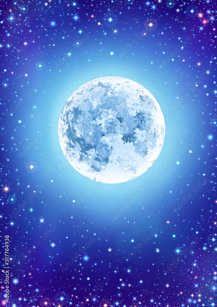 Starry Clear Sky with Moon Starry Clear Sky with Moon