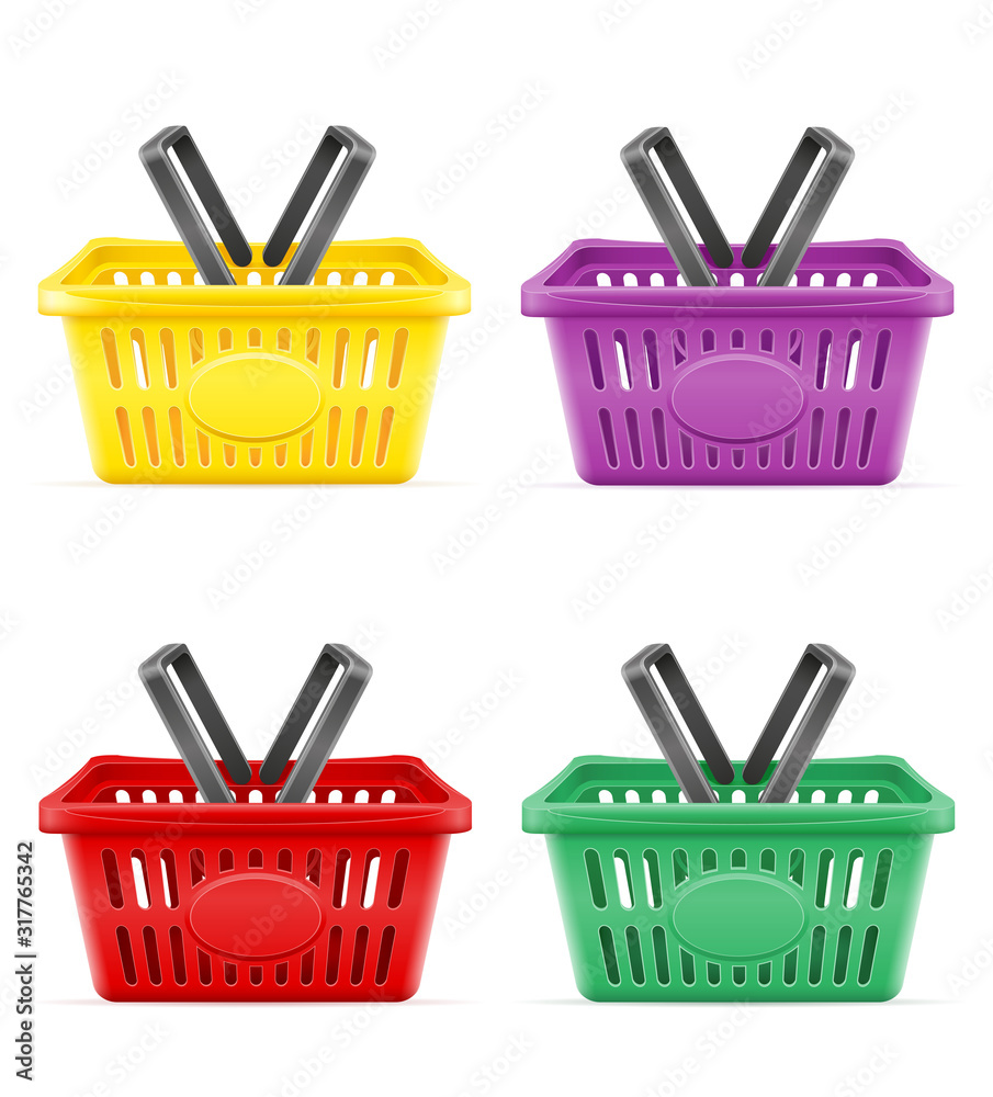 plastic shopping basket for the store stock vector illustration