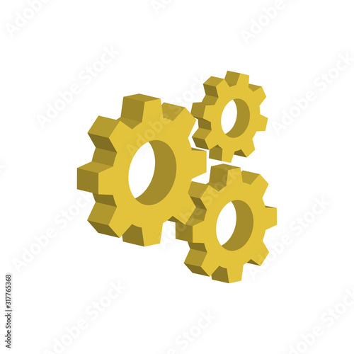 Gear mechanism.3d vector illustration and isometric view.
