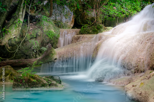 Jangle landscape with Erawan waterfall. Kanchanaburi  Thailand