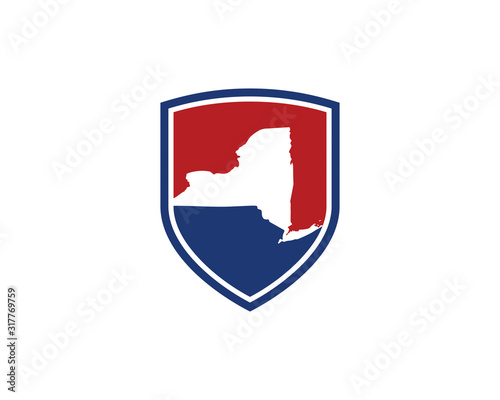 Free Download New York Map and Shield Logo Icon Template 001 - GFXLoad