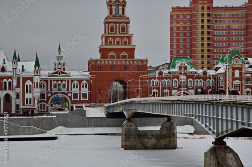 The bridge over the Malaya Kokshaga river. Yoshkar-Ola, Republic of Mapiy El, Russia. photo