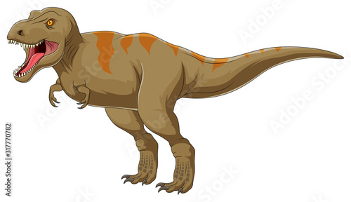 Illustration of angry tyrannosaurus rex