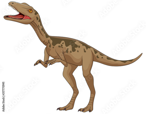 Velociraptor hand drawn dinosaur , vector graphic to design © ajibon