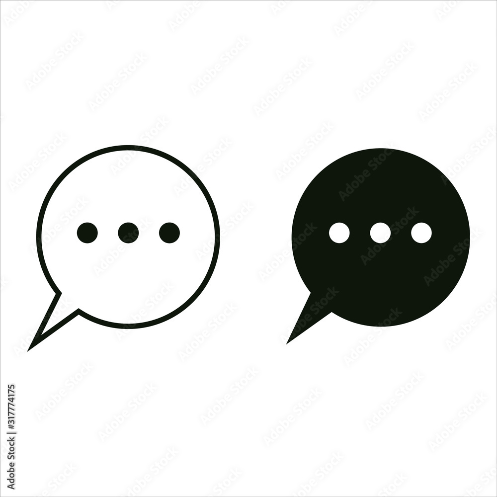 chat bubble icon illustration isolated vector, outline bubble chat sign or symbol.