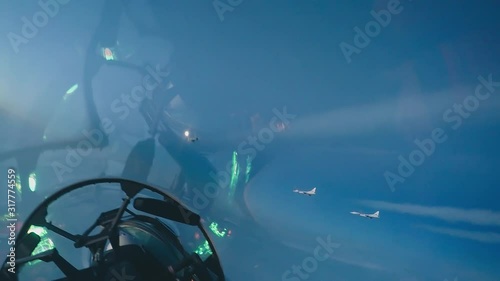 Two fighters near the bombers