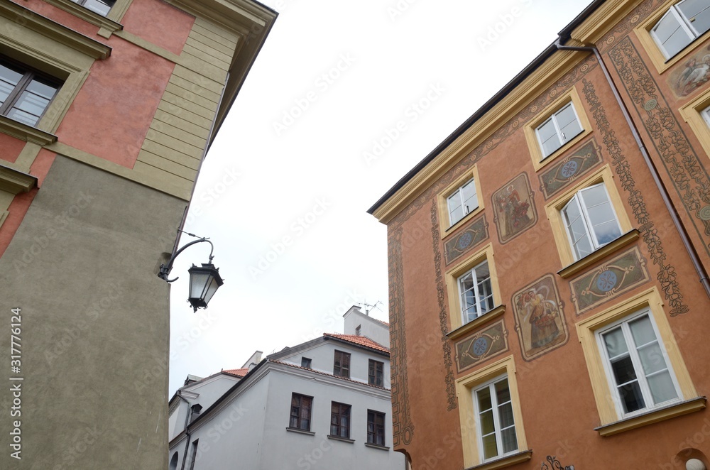 Buildings in the old town of  Warsaw, Poland