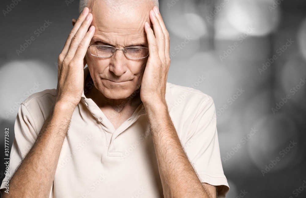 Seniors portrait of sad old caucasian man Seniors portrait of sad old caucasian man