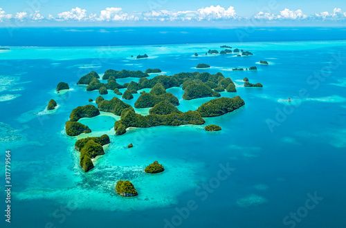 Palau, Aerial view of Seventy Islands photo