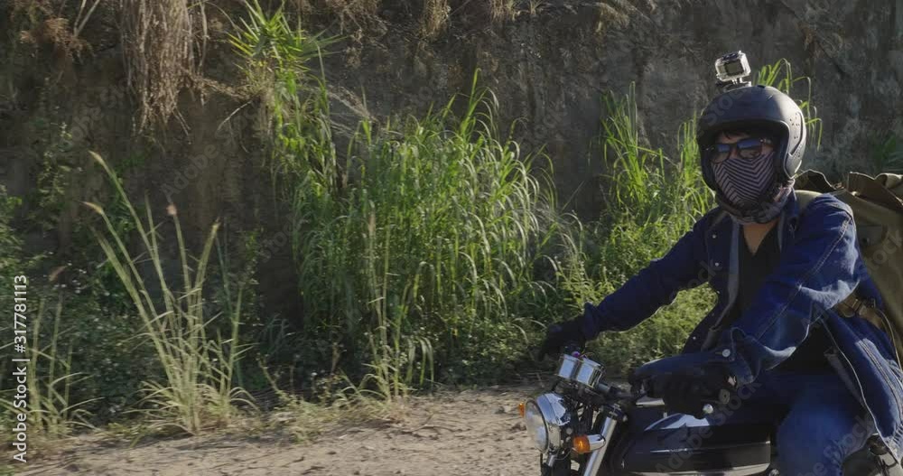 Motorcycle Driver Riding In Country Road, Video In 4K Motorcycle Driver Riding In Country Road, Video In 4K