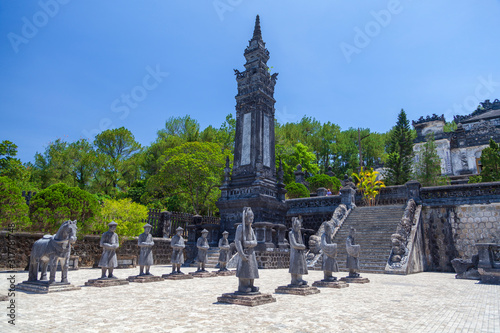 Statues at the tomb of Emperor Khai Dinh, Hue, Vietnam