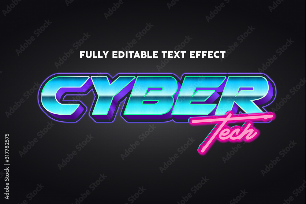 cyber tech text typography style effect cyber tech text typography style effect