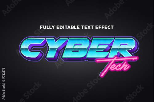 cyber tech text typography style effect 