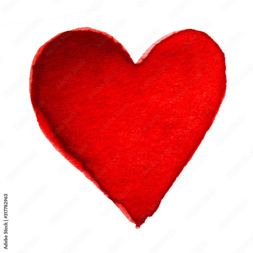 Blood red heart, element for design, holiday, postcard, poster, banner, birthday  illustration. Valentine's day