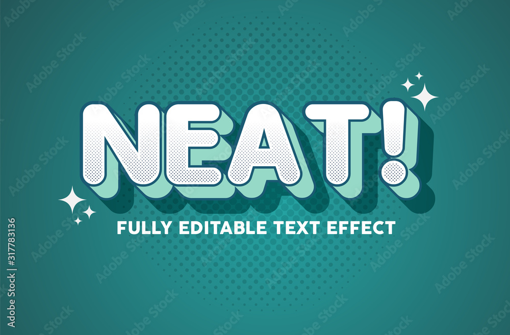 neat cute text typography style effect